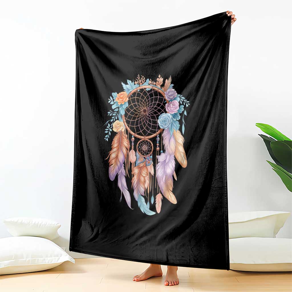 Dream Catcher Colorful Boho Floral Feather Graphic Throw Blanket TS12 Print Your Wear