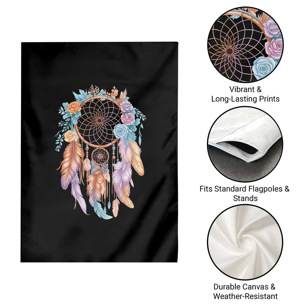 Dream Catcher Colorful Boho Floral Feather Graphic Garden Flag TS12 Print Your Wear