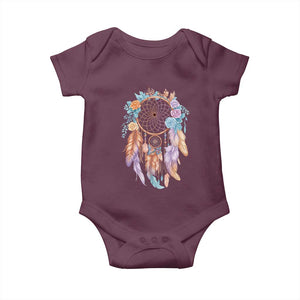 Dream Catcher Colorful Boho Floral Feather Graphic Baby Onesie TS12 Maroon Print Your Wear