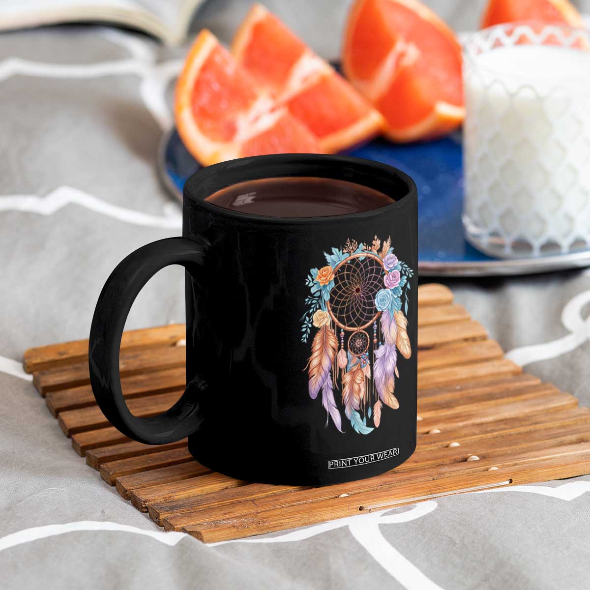 Dream Catcher Colorful Boho Floral Feather Graphic Coffee Mug TS12 Print Your Wear