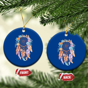 Dream Catcher Colorful Boho Floral Feather Graphic Ceramic Ornament TS12 1pc Blue Print Your Wear
