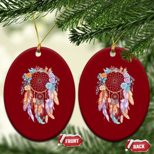 Dream Catcher Colorful Boho Floral Feather Graphic Ceramic Ornament TS12 Print Your Wear