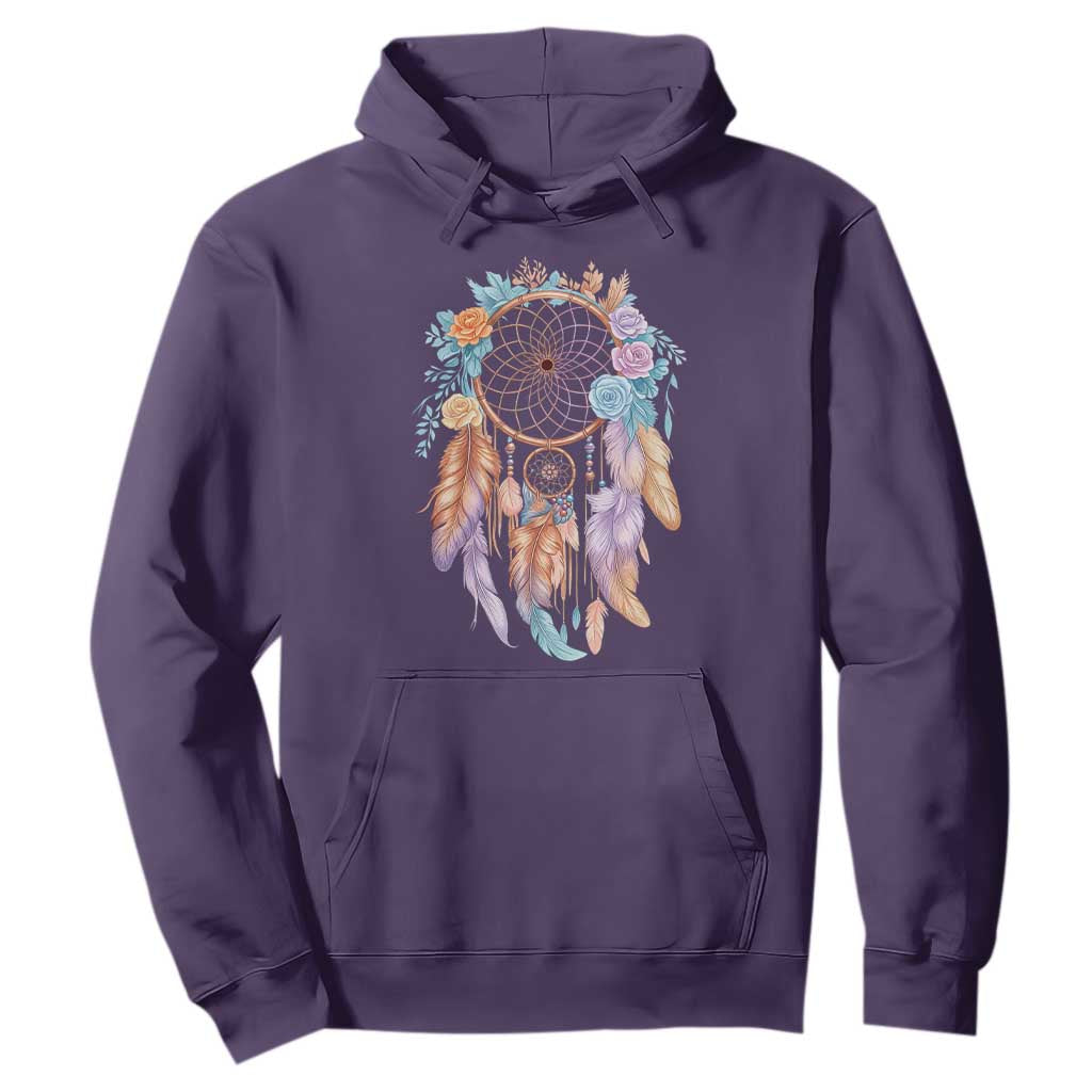 Dream Catcher Colorful Boho Floral Feather Graphic Hoodie TS12 Purple Print Your Wear