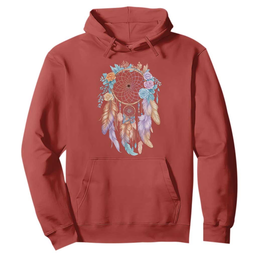 Dream Catcher Colorful Boho Floral Feather Graphic Hoodie TS12 Red Print Your Wear