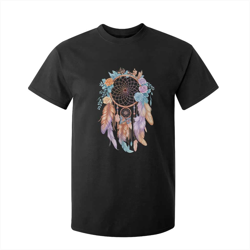 Dream Catcher Colorful Boho Floral Feather Graphic T Shirt For Kid TS12 Black Print Your Wear