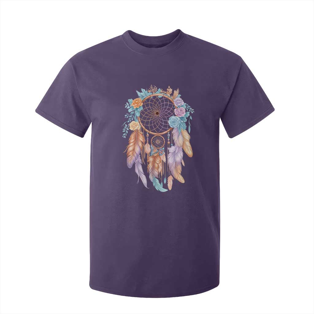 Dream Catcher Colorful Boho Floral Feather Graphic T Shirt For Kid TS12 Purple Print Your Wear