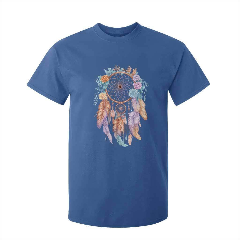 Dream Catcher Colorful Boho Floral Feather Graphic T Shirt For Kid TS12 Royal Blue Print Your Wear