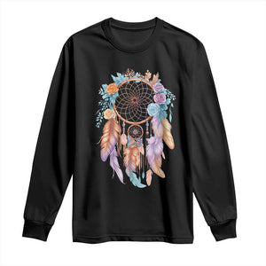 Dream Catcher Colorful Boho Floral Feather Graphic Long Sleeve Shirt TS12 Black Print Your Wear