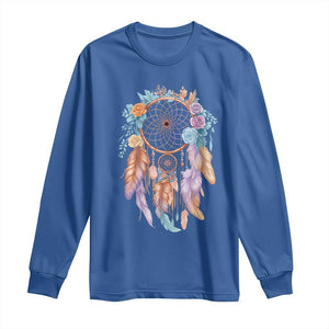 Dream Catcher Colorful Boho Floral Feather Graphic Long Sleeve Shirt TS12 Royal Blue Print Your Wear