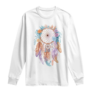 Dream Catcher Colorful Boho Floral Feather Graphic Long Sleeve Shirt TS12 White Print Your Wear