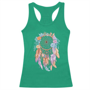 Dream Catcher Colorful Boho Floral Feather Graphic Racerback Tank Top TS12 Irish Green Print Your Wear