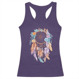 Dream Catcher Colorful Boho Floral Feather Graphic Racerback Tank Top TS12 Purple Print Your Wear