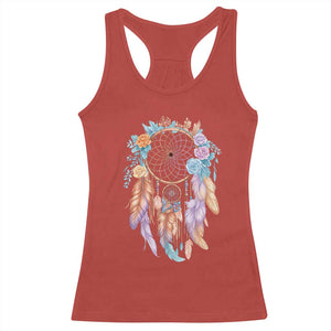 Dream Catcher Colorful Boho Floral Feather Graphic Racerback Tank Top TS12 Red Print Your Wear