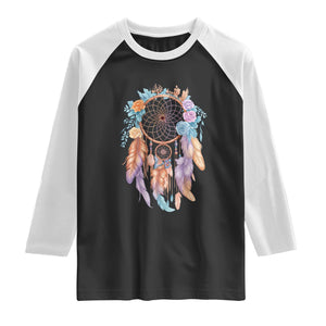 Dream Catcher Colorful Boho Floral Feather Graphic Raglan Shirt TS12 Black White Print Your Wear
