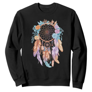 Dream Catcher Colorful Boho Floral Feather Graphic Sweatshirt TS12 Black Print Your Wear