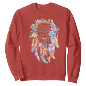 Dream Catcher Colorful Boho Floral Feather Graphic Sweatshirt TS12 Red Print Your Wear