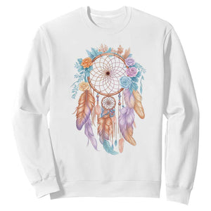 Dream Catcher Colorful Boho Floral Feather Graphic Sweatshirt TS12 White Print Your Wear
