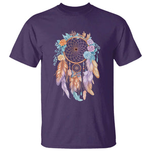 Dream Catcher Colorful Boho Floral Feather Graphic T Shirt TS12 Purple Print Your Wear