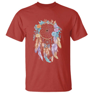 Dream Catcher Colorful Boho Floral Feather Graphic T Shirt TS12 Red Print Your Wear