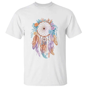 Dream Catcher Colorful Boho Floral Feather Graphic T Shirt TS12 White Print Your Wear