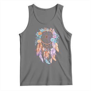 Dream Catcher Colorful Boho Floral Feather Graphic Tank Top TS12 Black Heather Print Your Wear