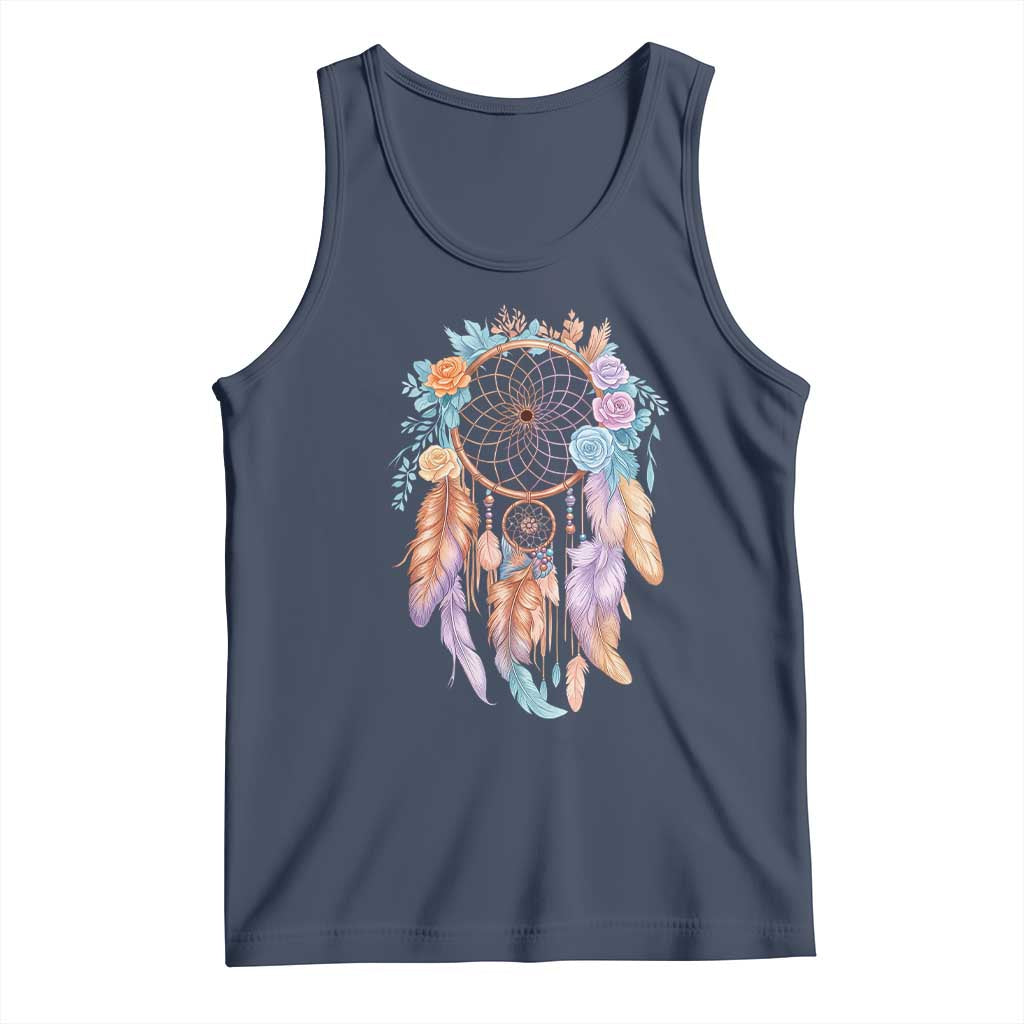 Dream Catcher Colorful Boho Floral Feather Graphic Tank Top TS12 Navy Print Your Wear