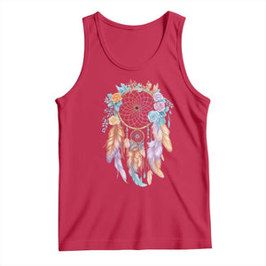 Dream Catcher Colorful Boho Floral Feather Graphic Tank Top TS12 Red Print Your Wear