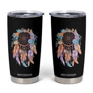 Dream Catcher Colorful Boho Floral Feather Graphic Tumbler Cup TS12 Black Print Your Wear
