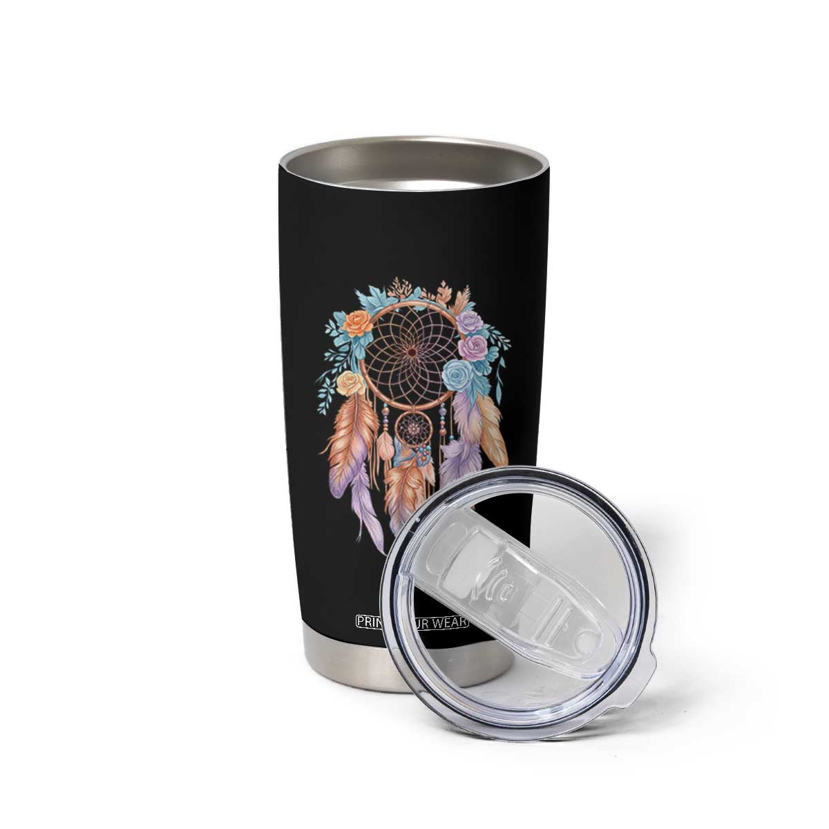 Dream Catcher Colorful Boho Floral Feather Graphic Tumbler Cup TS12 Print Your Wear