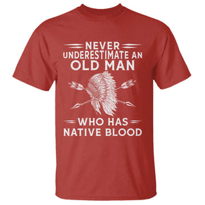 Native American Warrior T Shirt Never Underestimate An Old Man Who Has Native Blood TS12 Red Print Your Wear