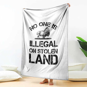 Native American Buffalo Graphic Throw Blanket No One Is Illegal On Stolen Land TS12 Print Your Wear