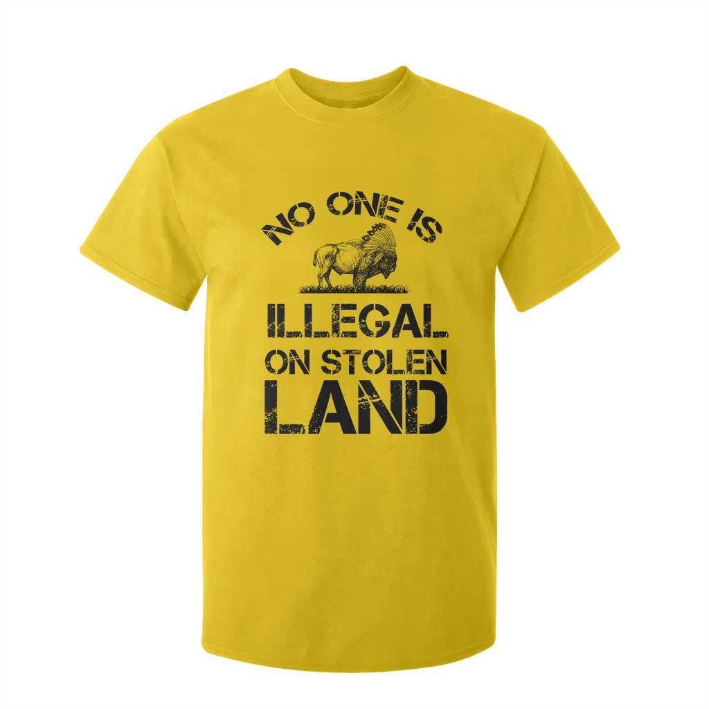 Native American Buffalo Graphic T Shirt For Kid No One Is Illegal On Stolen Land TS12 Daisy Print Your Wear