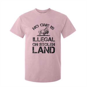 Native American Buffalo Graphic T Shirt For Kid No One Is Illegal On Stolen Land TS12 Light Pink Print Your Wear