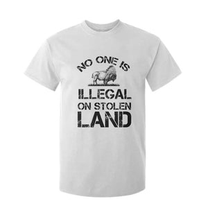 Native American Buffalo Graphic T Shirt For Kid No One Is Illegal On Stolen Land TS12 White Print Your Wear