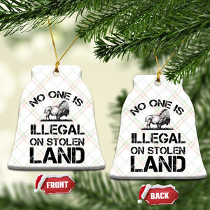 Native American Buffalo Graphic Ceramic Ornament No One Is Illegal On Stolen Land TS12 Print Your Wear