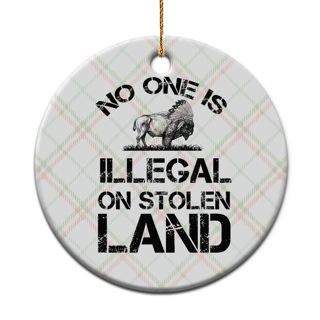 Native American Buffalo Graphic Ceramic Ornament No One Is Illegal On Stolen Land TS12 1pc Christmas Plaid Print Your Wear