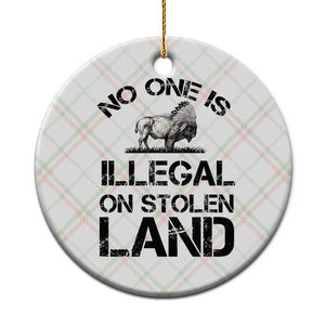 Native American Buffalo Graphic Ceramic Ornament No One Is Illegal On Stolen Land TS12 1pc Christmas Plaid Print Your Wear