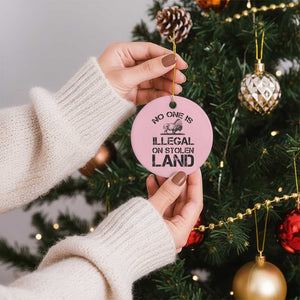 Native American Buffalo Graphic Ceramic Ornament No One Is Illegal On Stolen Land TS12 1pc Light Pink Print Your Wear