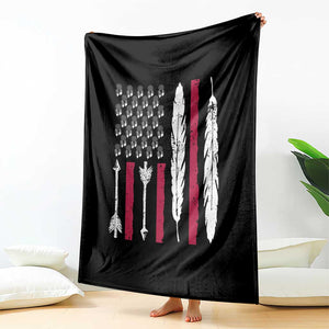 Vintage Native American Flag Throw Blanket Dreamcatcher And Feather Graphic TS12 Print Your Wear