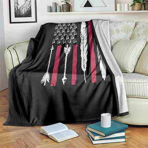 Vintage Native American Flag Throw Blanket Dreamcatcher And Feather Graphic TS12 Print Your Wear