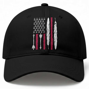 Vintage Native American Flag Baseball Cap Dreamcatcher And Feather Graphic TS12 Print Your Wear