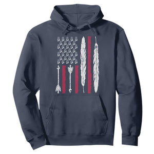 Vintage Native American Flag Hoodie Dreamcatcher And Feather Graphic TS12 Navy Print Your Wear