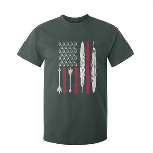 Vintage Native American Flag T Shirt For Kid Dreamcatcher And Feather Graphic TS12 Dark Forest Green Print Your Wear