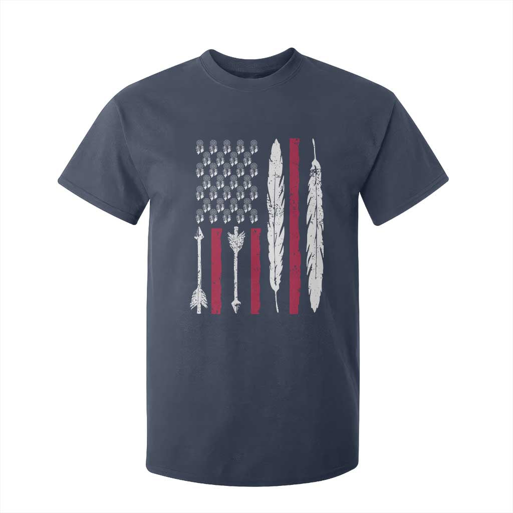 Vintage Native American Flag T Shirt For Kid Dreamcatcher And Feather Graphic TS12 Navy Print Your Wear