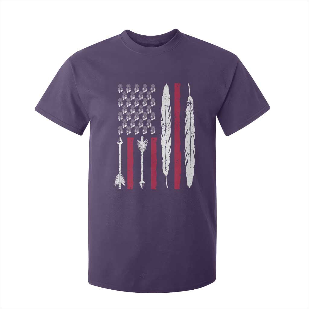 Vintage Native American Flag T Shirt For Kid Dreamcatcher And Feather Graphic TS12 Purple Print Your Wear