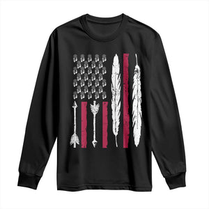 Vintage Native American Flag Long Sleeve Shirt Dreamcatcher And Feather Graphic TS12 Black Print Your Wear