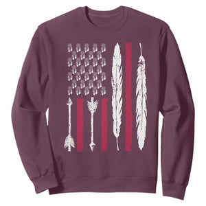 Vintage Native American Flag Sweatshirt Dreamcatcher And Feather Graphic TS12 Maroon Print Your Wear