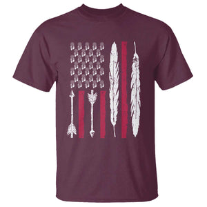 Vintage Native American Flag T Shirt Dreamcatcher And Feather Graphic TS12 Maroon Print Your Wear