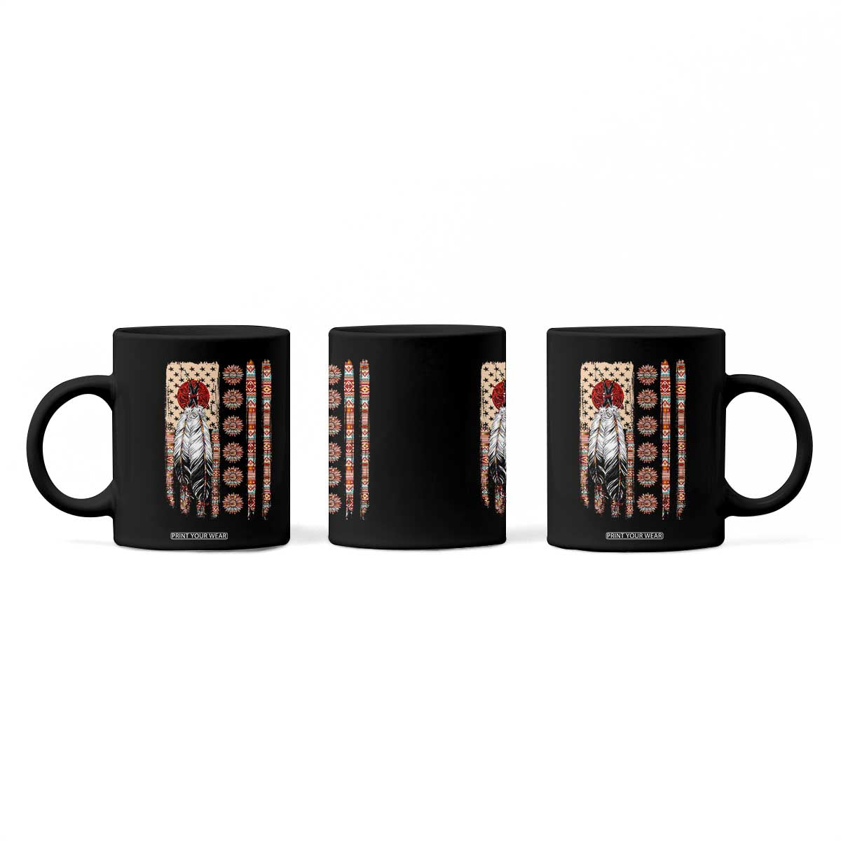 Proud Native American Flag Coffee Mug Tribal Sunflower Indigenous Peoples Day Gift TS12 Print Your Wear