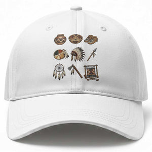 Indigenous Cultural Artifacts Baseball Cap Native American Heritage Graphic TS12 Print Your Wear